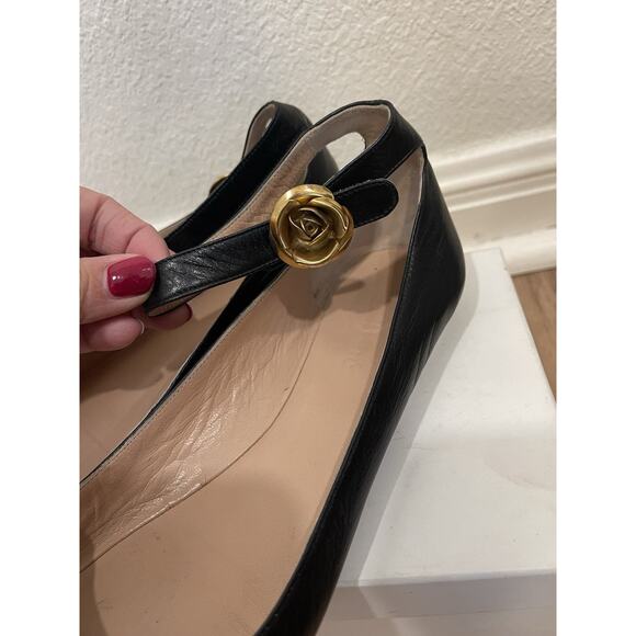 Chloe Designer Flats Ballet Slippers Rose Leather Fairy Ankle Straps Size 6/36 - Picture 3 of 6